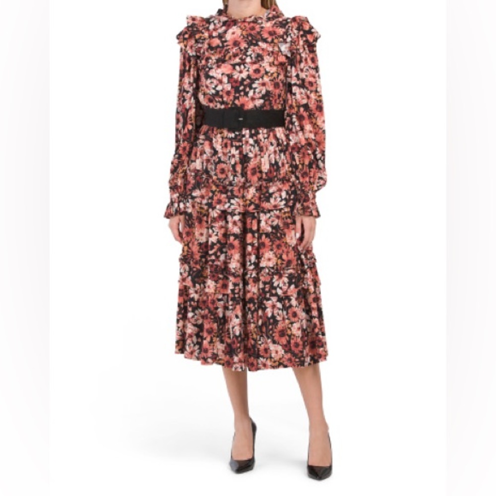 Rachel Parcell Tiered Floral MIDI Dress